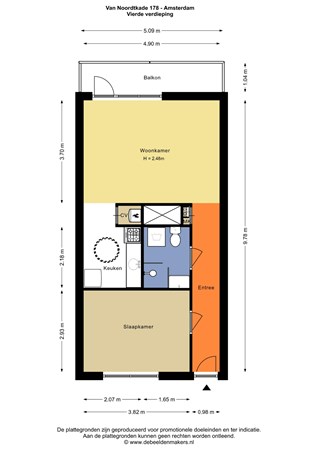 Floorplan - Van Noordtkade 178, 1013 CA Amsterdam